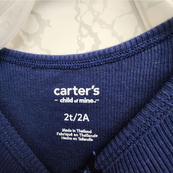 Nwt Carter's Toddler Girls Holiday Christmas Dress Pinafore with long Sleeve Top - Picture 4 of 6